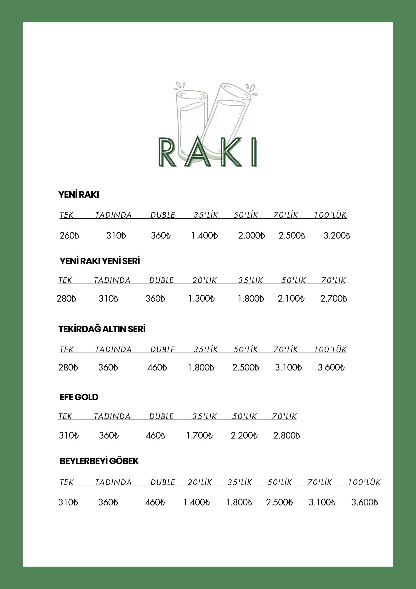 menu