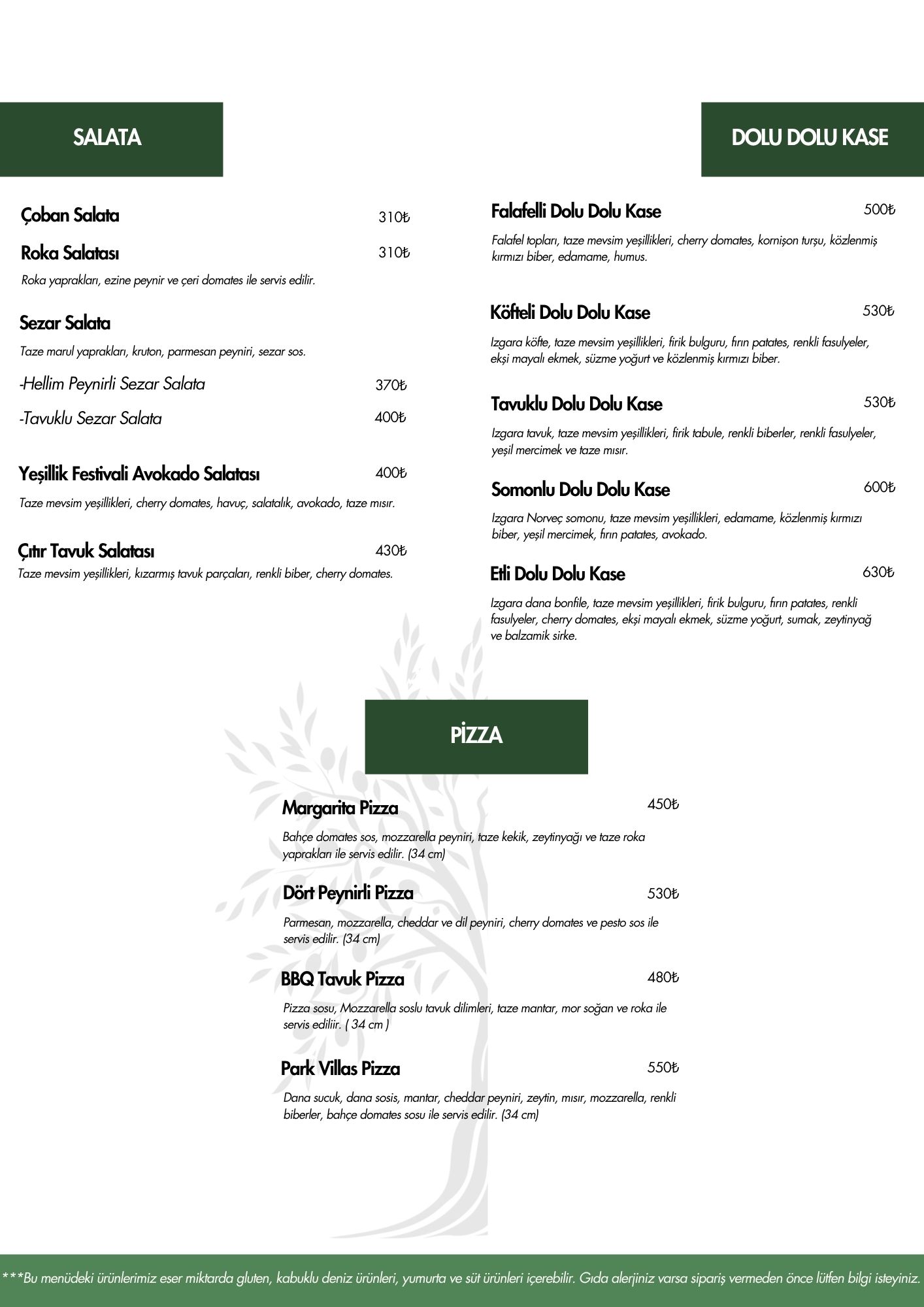 menu